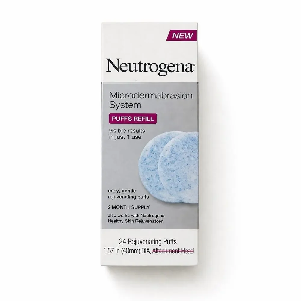 Neutrogena Microdermabrasion Rejuvenating Puffs Refill 24 Pads + Head New 55243